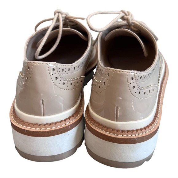 Zara Cream Platform Brogue Oxford - Picture 4 of 5